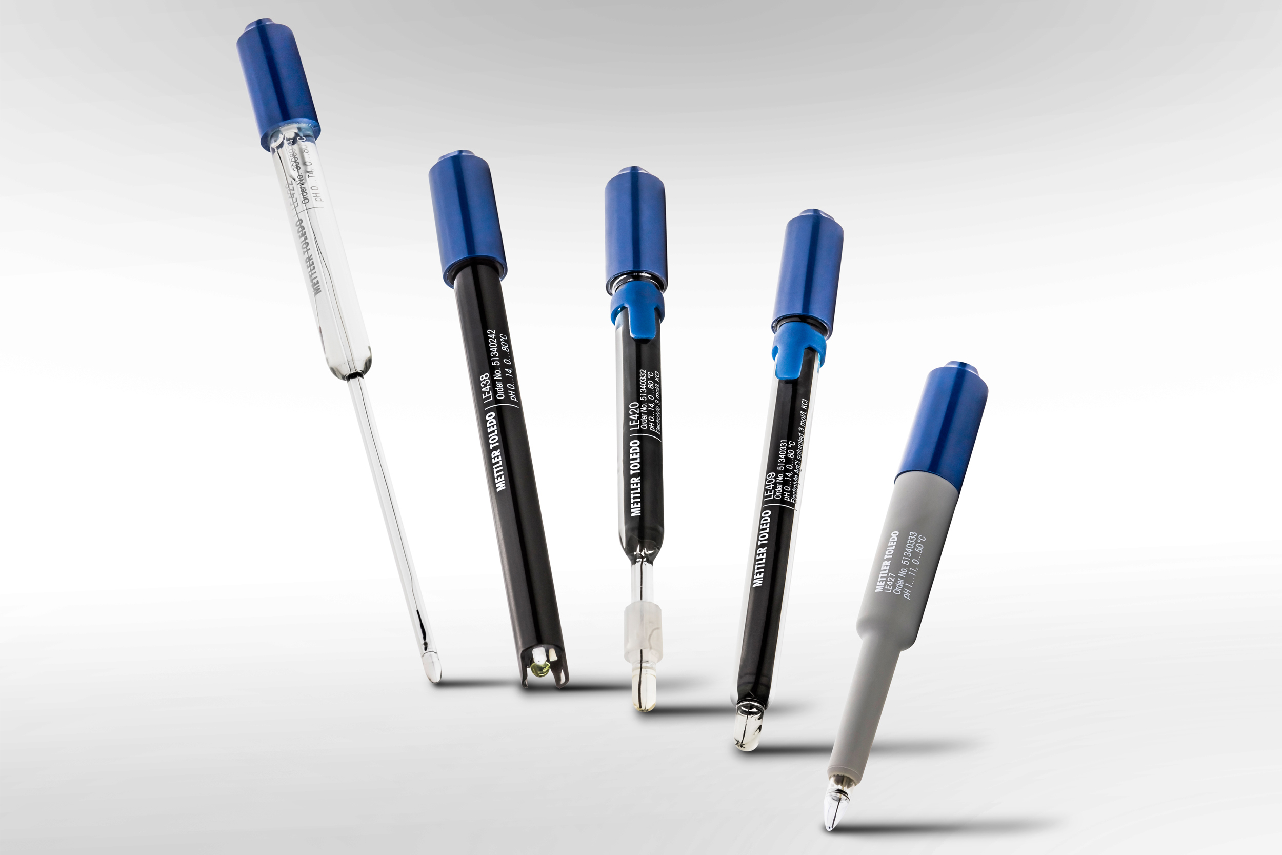 Mettler Toledo InLab sensors for pH, conductivity, ion, dissolved oxygen and ORP.