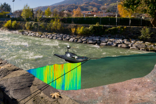 De SonTek RiverSurveyor M9 is een ADCP voor debietmetingen in diepe waterwegen.