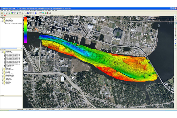 The SonTek HYPACK hydrographic software processes current velocity and bathymetric data.
